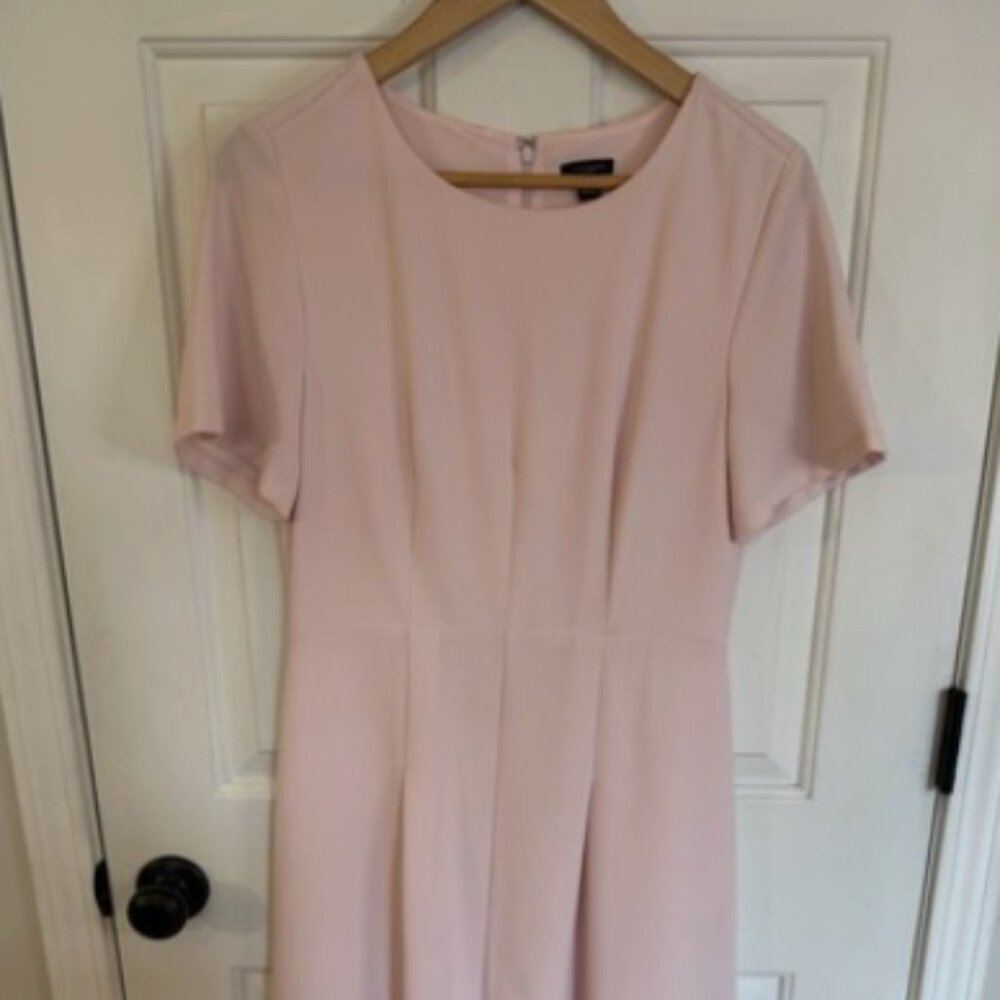 Ann Taylor Dress Size 4 Pale Pink Easter Church Wedding Modest Slim Stretch